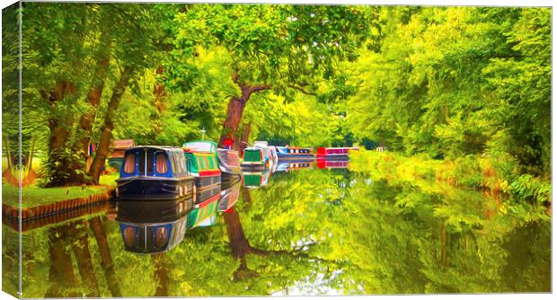  Wey Navigation Canal Surrey 1 Canvas Print by Clive Eariss