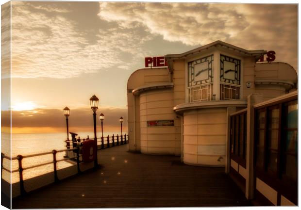Worthing Pier Dawn Canvas Print by Clive Eariss
