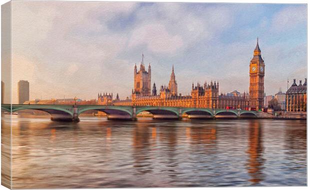 Westminster Bridge London Canvas Print by Clive Eariss