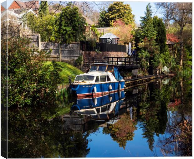 Basingstoke Canal Boat Canvas Print by Clive Eariss