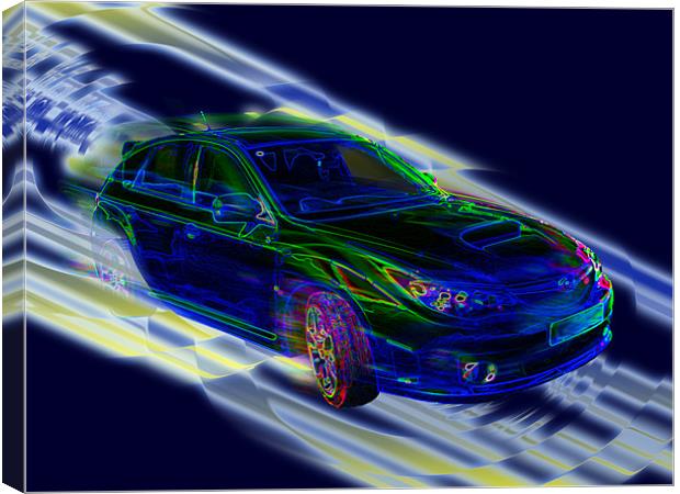 Neon Subaru Impreza WRX STI Canvas Print by Brigitte Maenhout