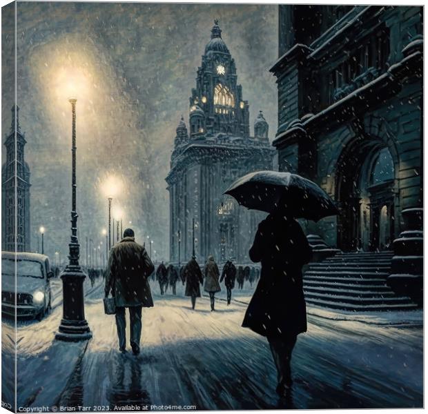 Heading home in Liverpool Canvas Print by Brian Tarr