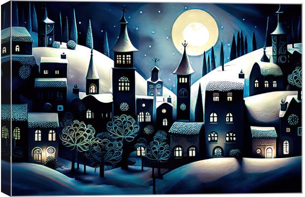 Alpine winter village Canvas Print by Brian Tarr
