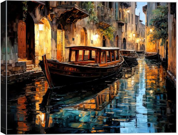 Venetian Backwater Canvas Print by Brian Tarr