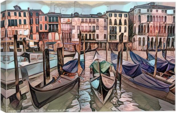 Cloudy day on The Grand Canal Canvas Print by Brian Tarr