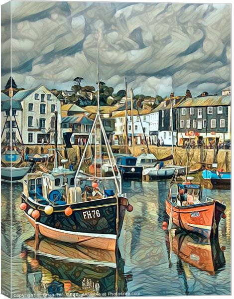 Mevagissey harbour Canvas Print by Brian Tarr