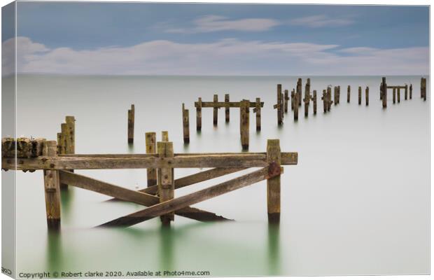 Swanage Old Pier Canvas Print by Robert clarke
