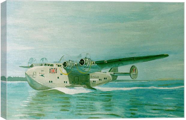 Flying Boat 1930's Canvas Print by Olive Denyer