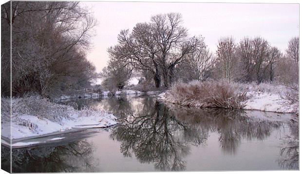 Winter on the Ivel 2 Canvas Print by Geoff Phillips