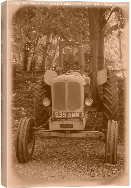antique tractor  Canvas Print by Elaine Pearson