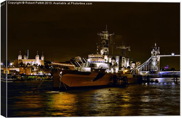 Warship in London II Canvas Print by Robert Pettitt