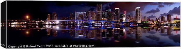 Miamis Night Canvas Print by Robert Pettitt