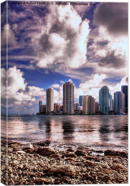 Miami at Dusk Canvas Print by Robert Pettitt