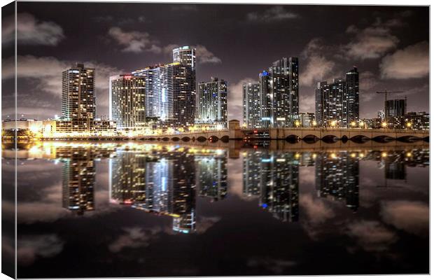 Miami Skyline Canvas Print by Robert Pettitt