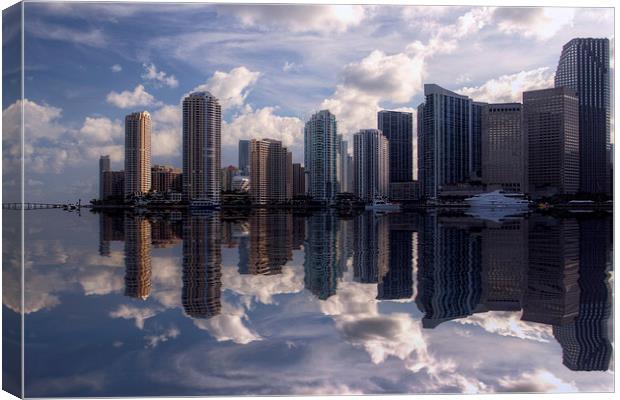 Miami Skyline Canvas Print by Robert Pettitt