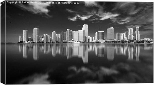 Miami Skyline Canvas Print by Robert Pettitt