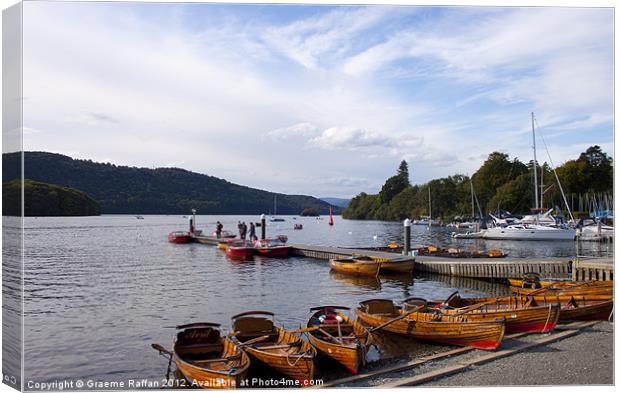 Boats at Lake Windermere Canvas Print by Graeme Raffan