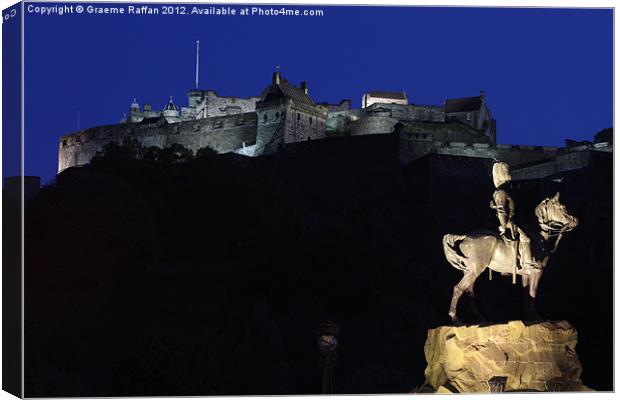 Edinburgh Castle at Night Canvas Print by Graeme Raffan