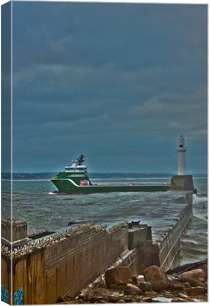 Enea Escaping the Stormy North Sea Canvas Print by Graeme Raffan