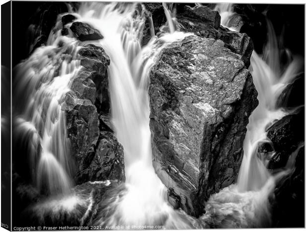 Braan Falls at the Hermitage, Perthshire Canvas Print by Fraser Hetherington