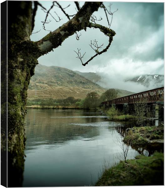 Bridge over the Loch Canvas Print by Fraser Hetherington