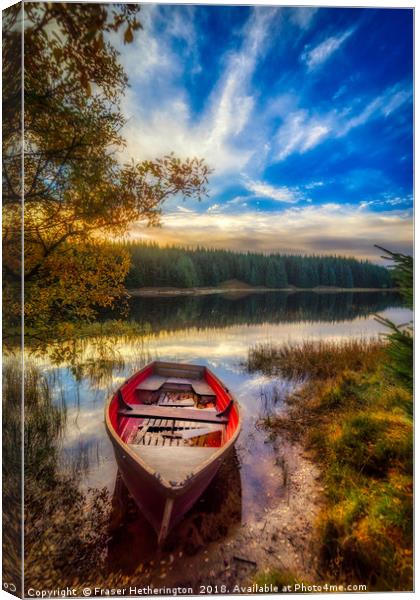 Boat on Loch Scoly  Canvas Print by Fraser Hetherington