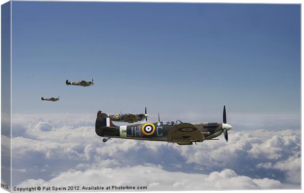 Spitfire - High Patrol Canvas Print by Pat Speirs