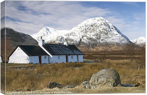 Black Rock Cottage - Glencoe Canvas Print by Pat Speirs