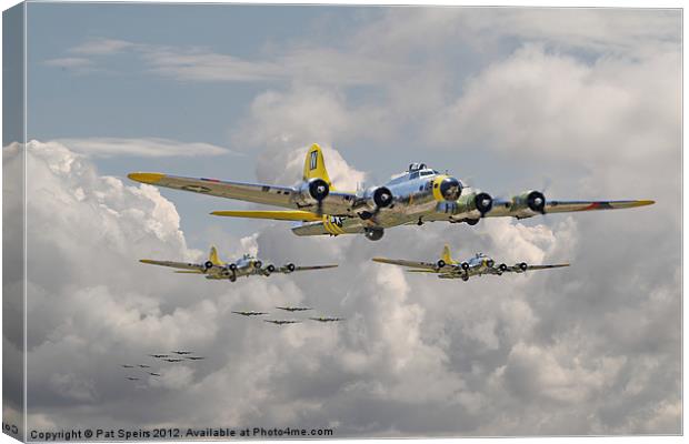 B17 - 486th BG Formation Outbound Canvas Print by Pat Speirs
