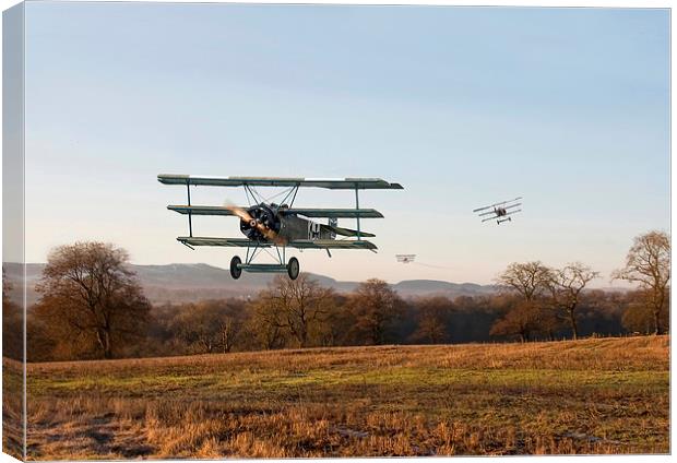 Fokker Dr1 Triplane - Days End Canvas Print by Pat Speirs