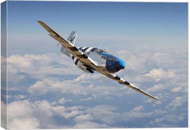 P51 Mustang - Symphony in Blue Canvas Print by Pat Speirs
