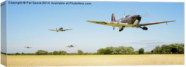  Spitfires - Red Section Airborne Canvas Print by Pat Speirs
