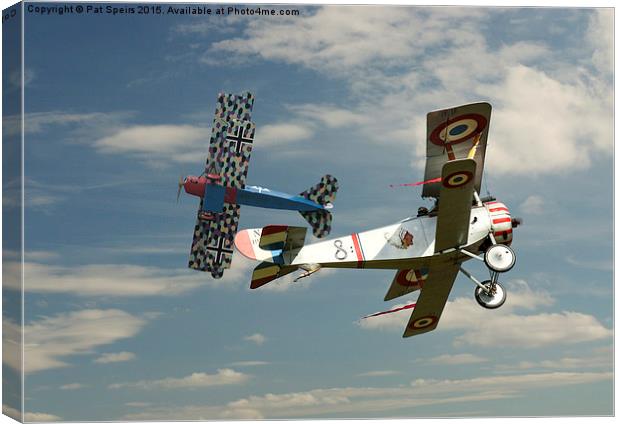  Fighting Colours - Fokker D.Vll and Nieuport 17 Canvas Print by Pat Speirs