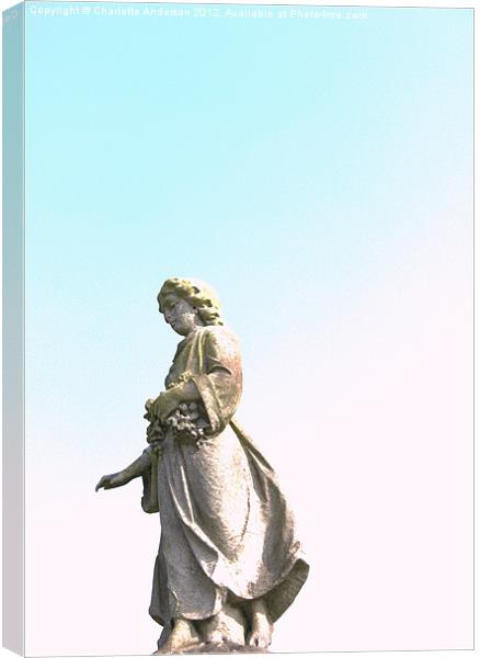 Young girl on gravestone Canvas Print by Charlotte Anderson