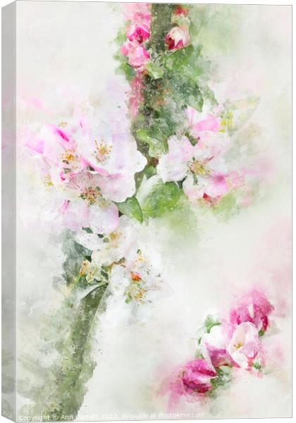 Apple Blossom Art Canvas Print by Ann Garrett