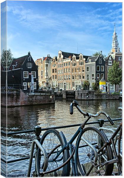 Amsterdam Bicycles Canvas Print by Ann Garrett