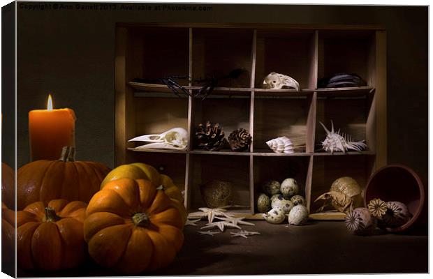 Halloween Collection With Candle Canvas Print by Ann Garrett