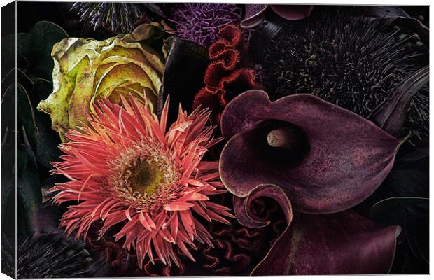 Dark Bouquet Canvas Print by Ann Garrett