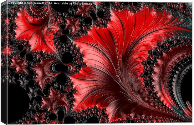 Red on Black Macro - A Fractal Abstract Canvas Print by Ann Garrett