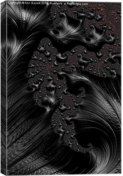 Black on Black - A Fractal Abstract Canvas Print by Ann Garrett