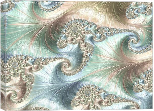 Mother of Pearl 2 - A Fractal Abstract Canvas Print by Ann Garrett