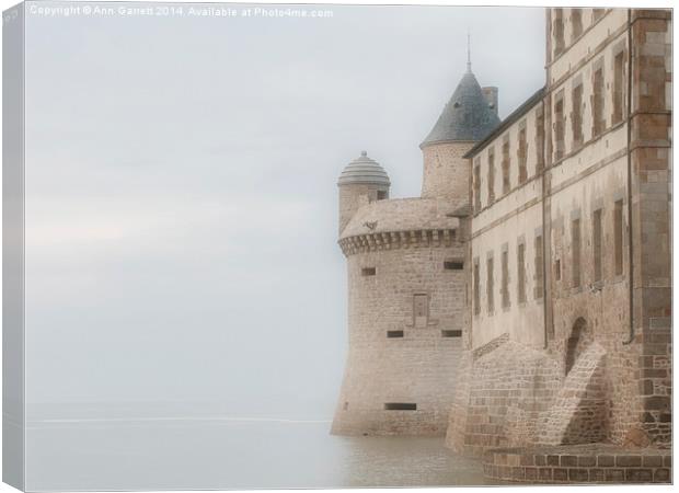 Misty Evening at Mont Saint Michel Canvas Print by Ann Garrett