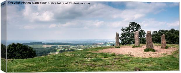 Four Standing Stones on the Clent Hills Canvas Print by Ann Garrett