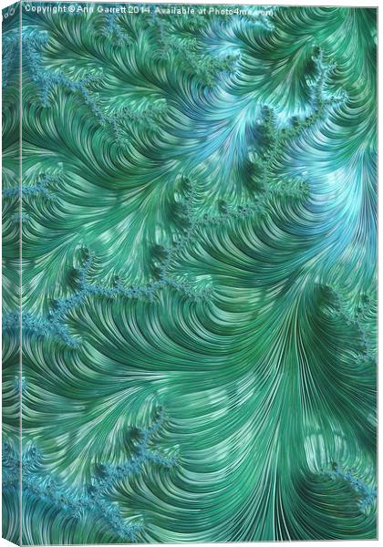 Turquoise Swirls - A Fractal Abstract Canvas Print by Ann Garrett