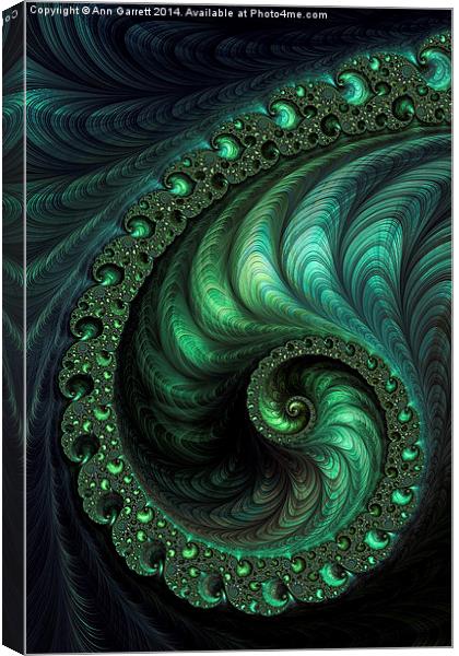 Fractal Emeralds -  A Fractal Abstract Canvas Print by Ann Garrett