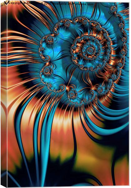 Fractal Flower Canvas Print by Ann Garrett