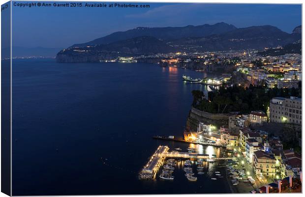 Sorrento Bay at Night Canvas Print by Ann Garrett