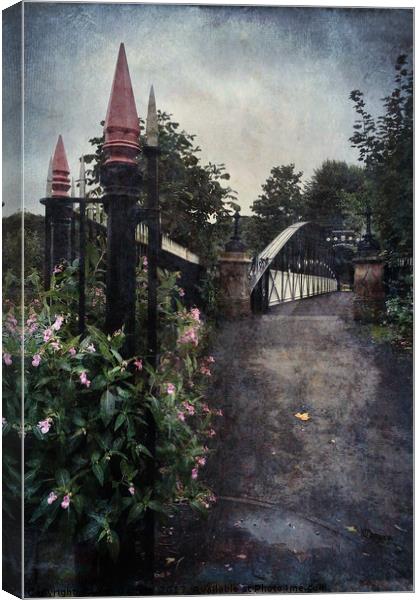 Andresey Bridge Burton on Trent Canvas Print by Ann Garrett