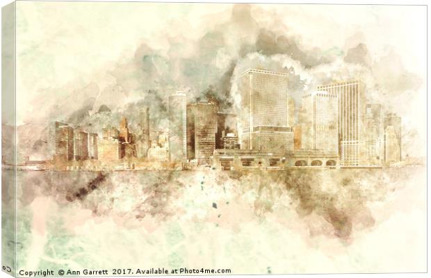 Downtown Manhattan Variation Canvas Print by Ann Garrett