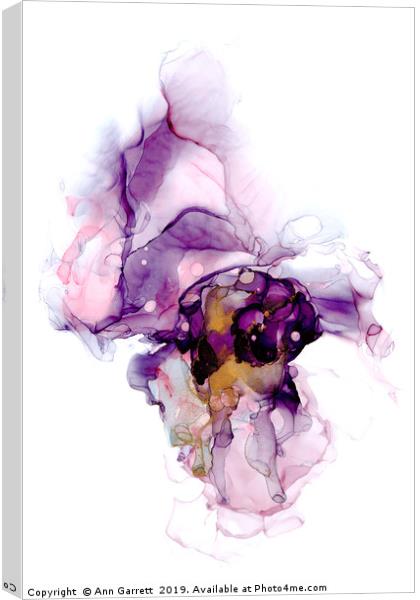 Lilac Ink Abstract 4 Canvas Print by Ann Garrett